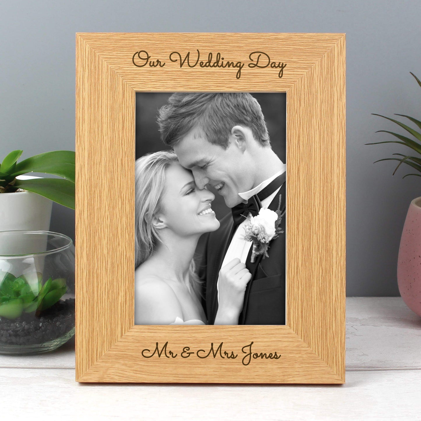Personalised Free Text 6x4 Wooden Photo Frame - MK&JD Gifts