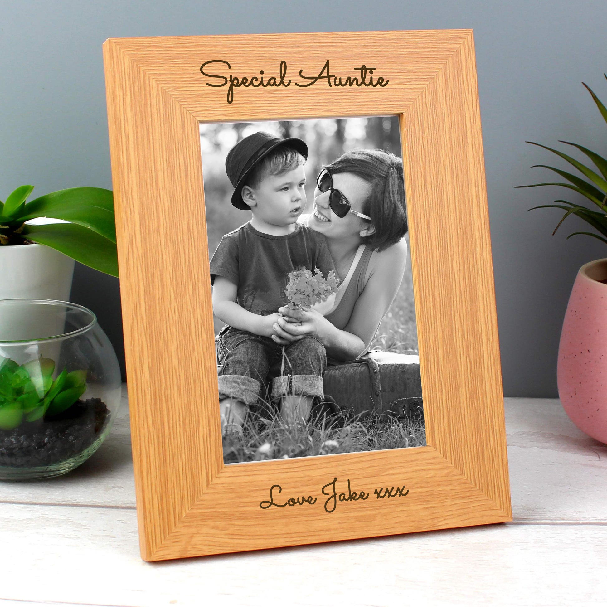 Personalised Free Text 6x4 Wooden Photo Frame - MK&JD Gifts