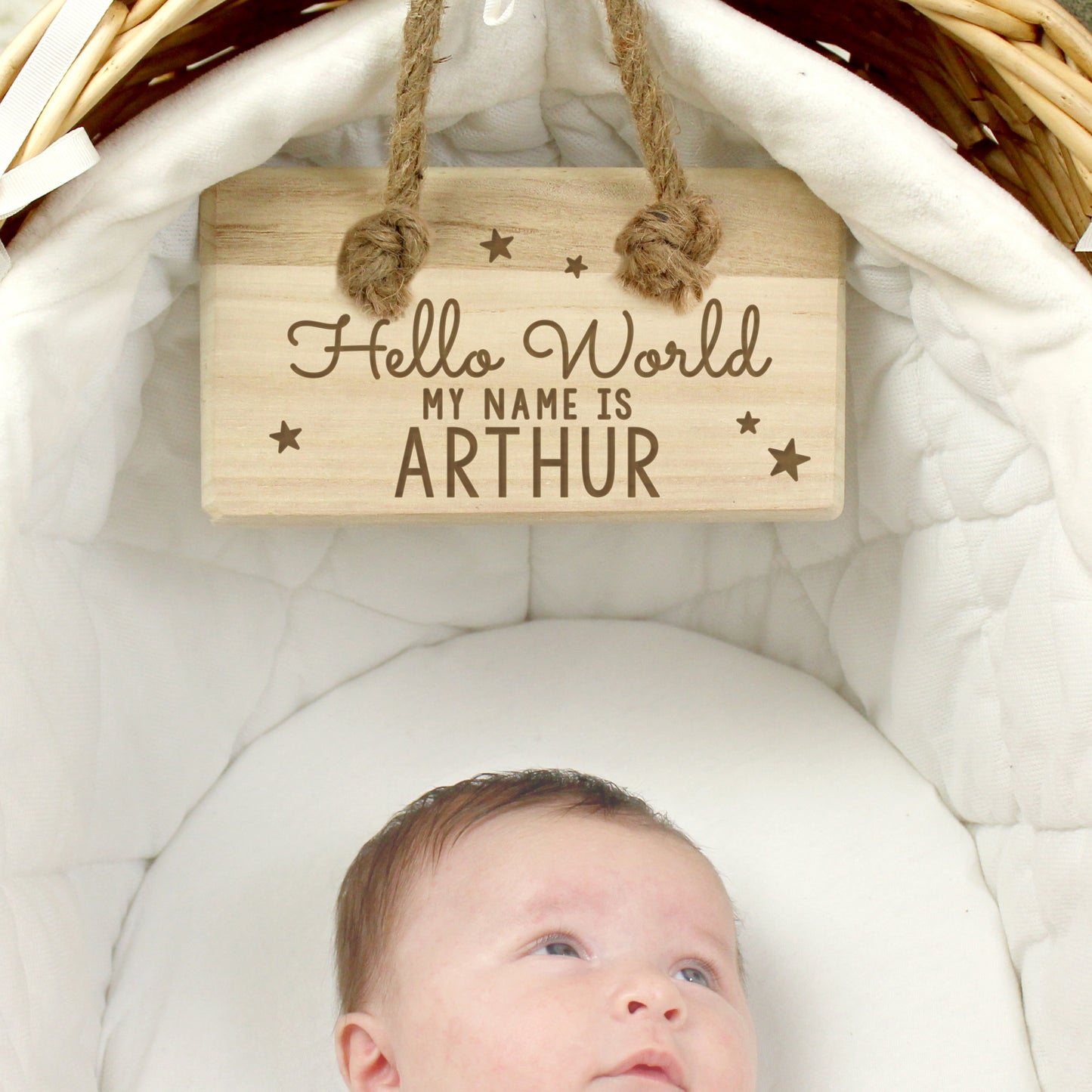Personalised Hello World Wooden Sign - MK&JD Gifts