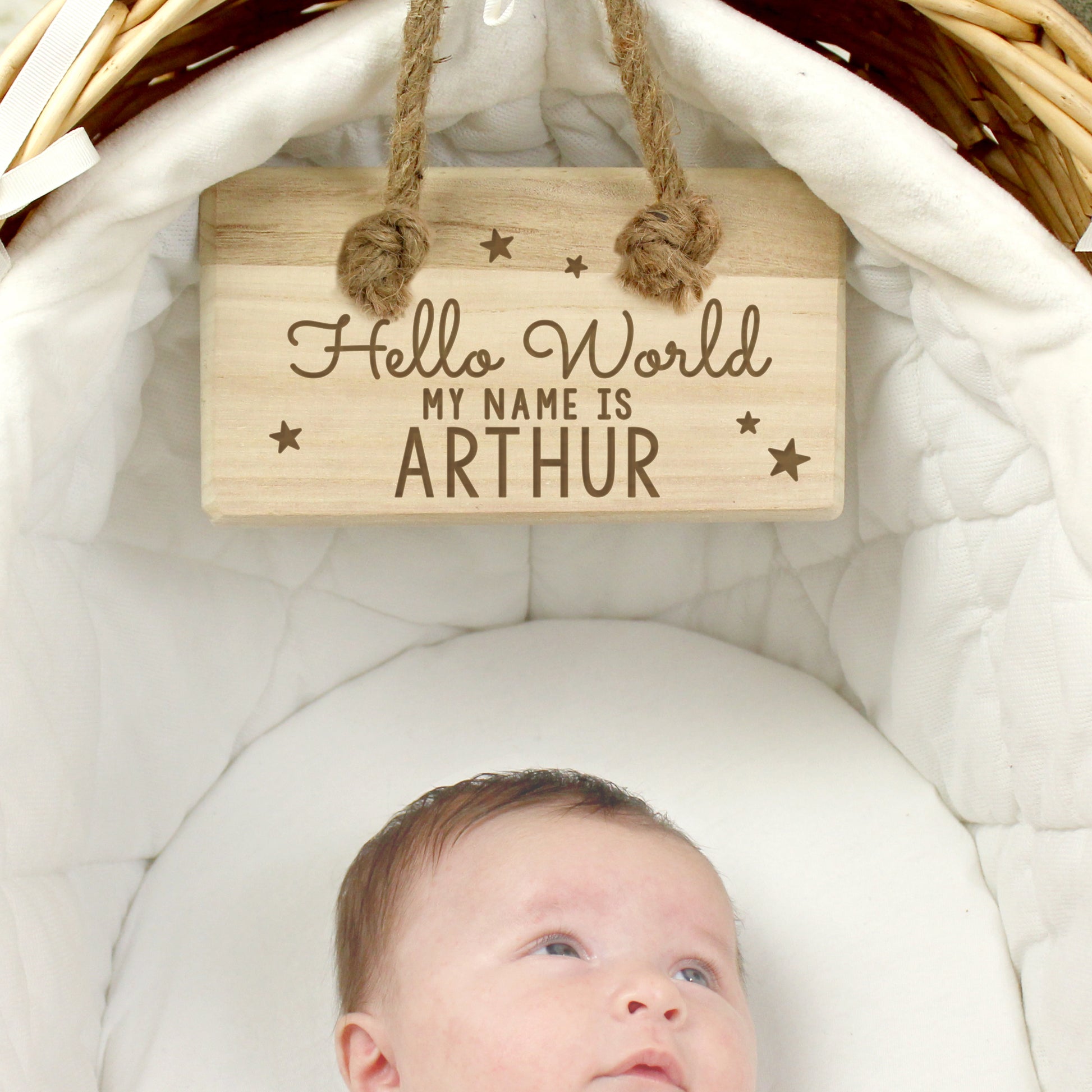 Personalised Hello World Wooden Sign - MK&JD Gifts