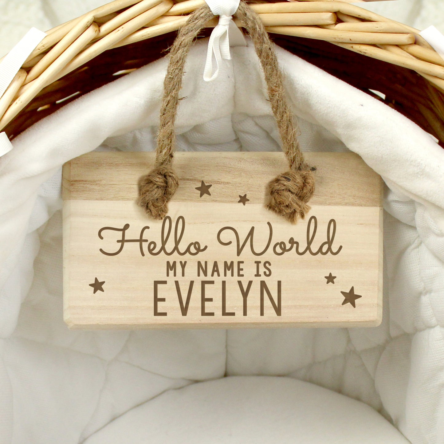 Personalised Hello World Wooden Sign - MK&JD Gifts