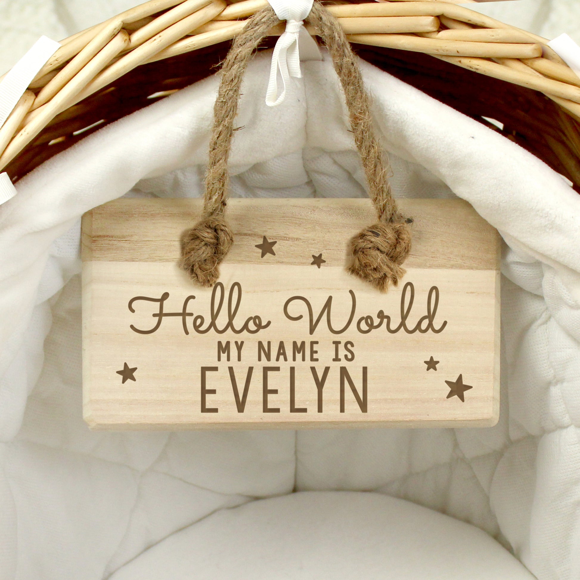 Personalised Hello World Wooden Sign - MK&JD Gifts