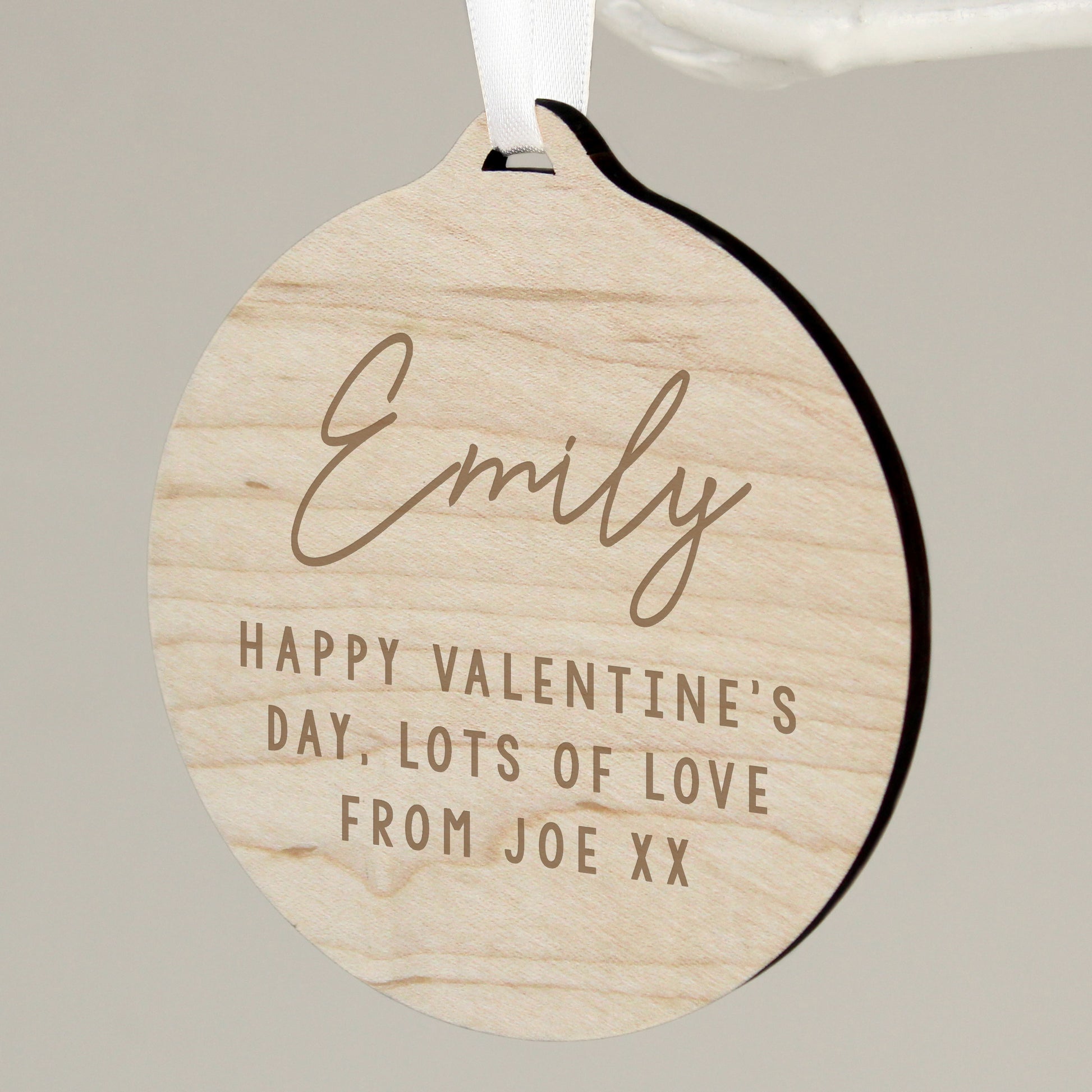 Personalised Free Text  Round Wooden Decoration - MK&JD Gifts