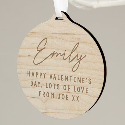 Personalised Free Text  Round Wooden Decoration - MK&JD Gifts
