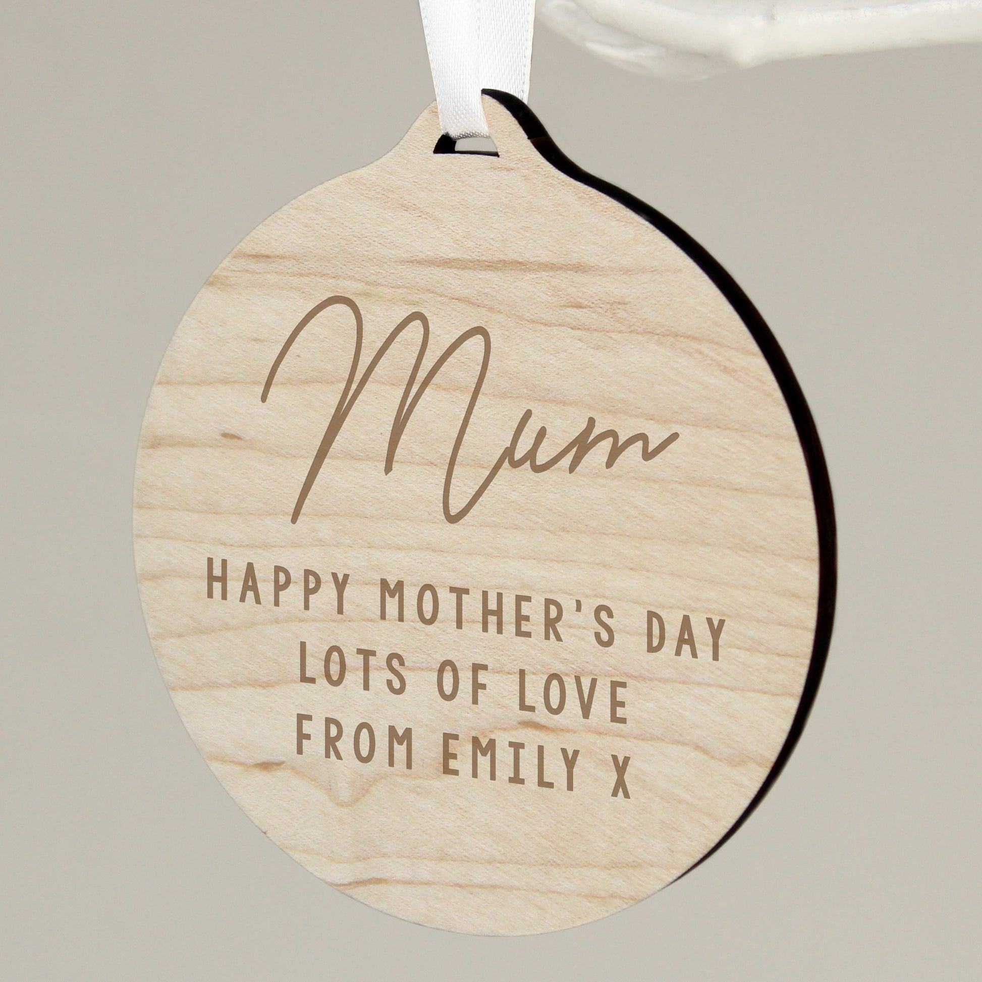 Personalised Free Text  Round Wooden Decoration - MK&JD Gifts