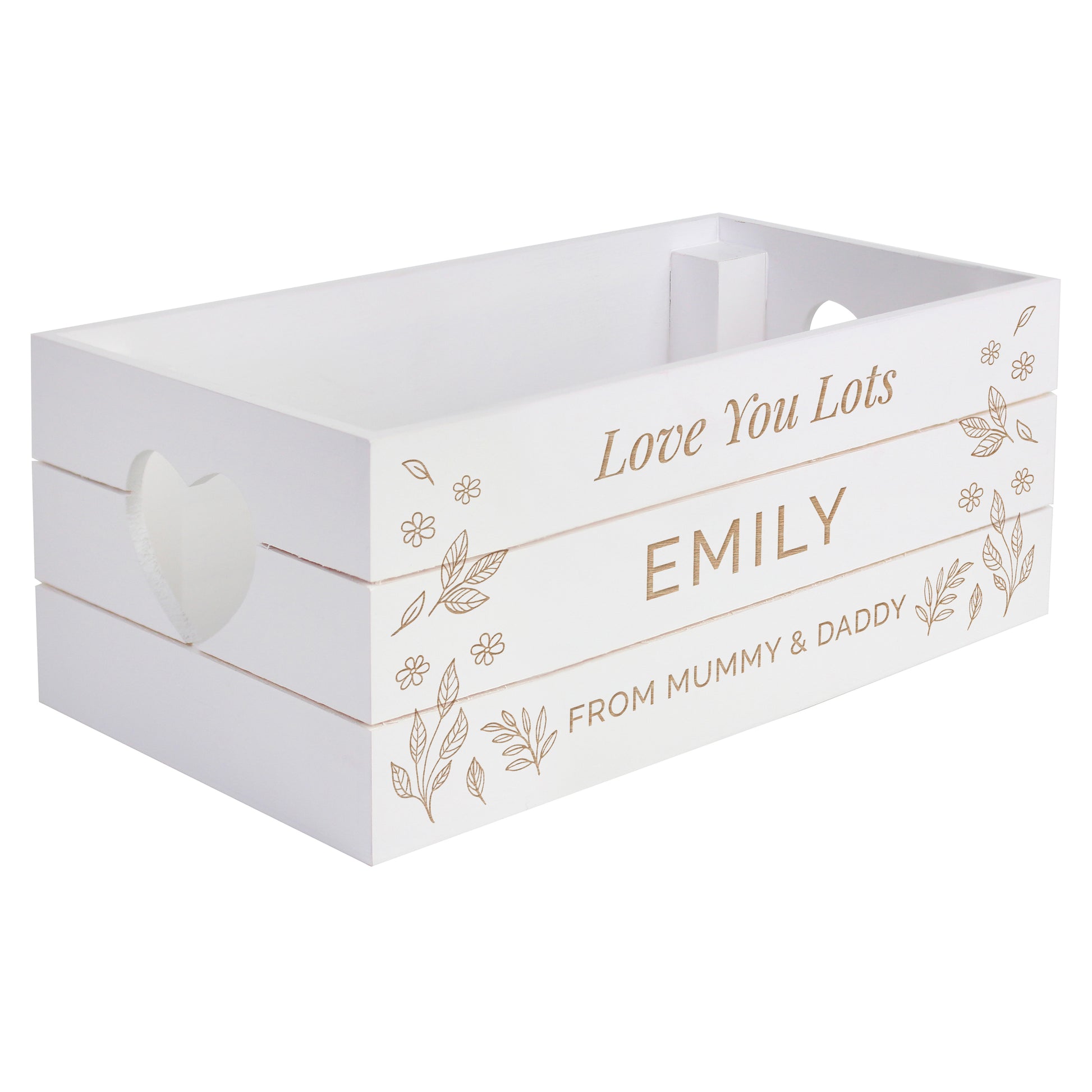 Personalised Free Text White Wooden Crate - MK&JD Gifts