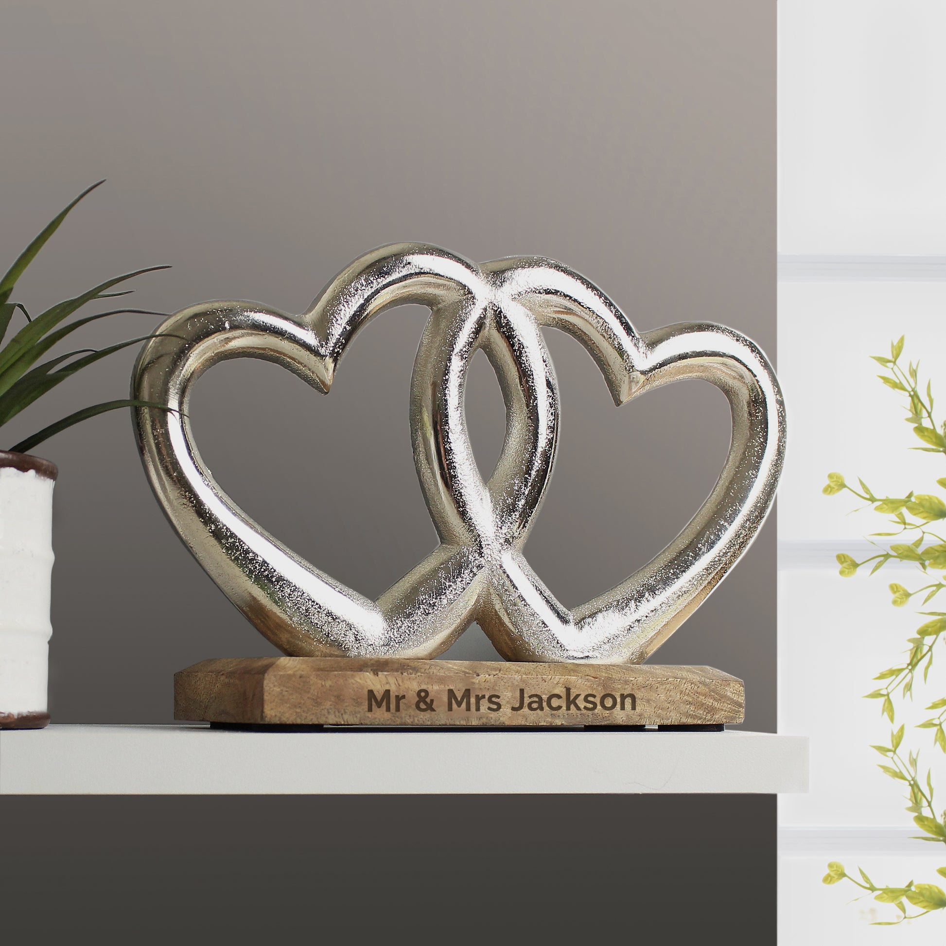 Personalised Free Text Double Heart Ornament - MK&JD Gifts