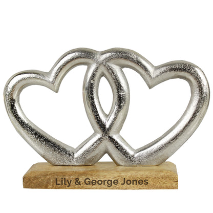 Personalised Free Text Double Heart Ornament - MK&JD Gifts