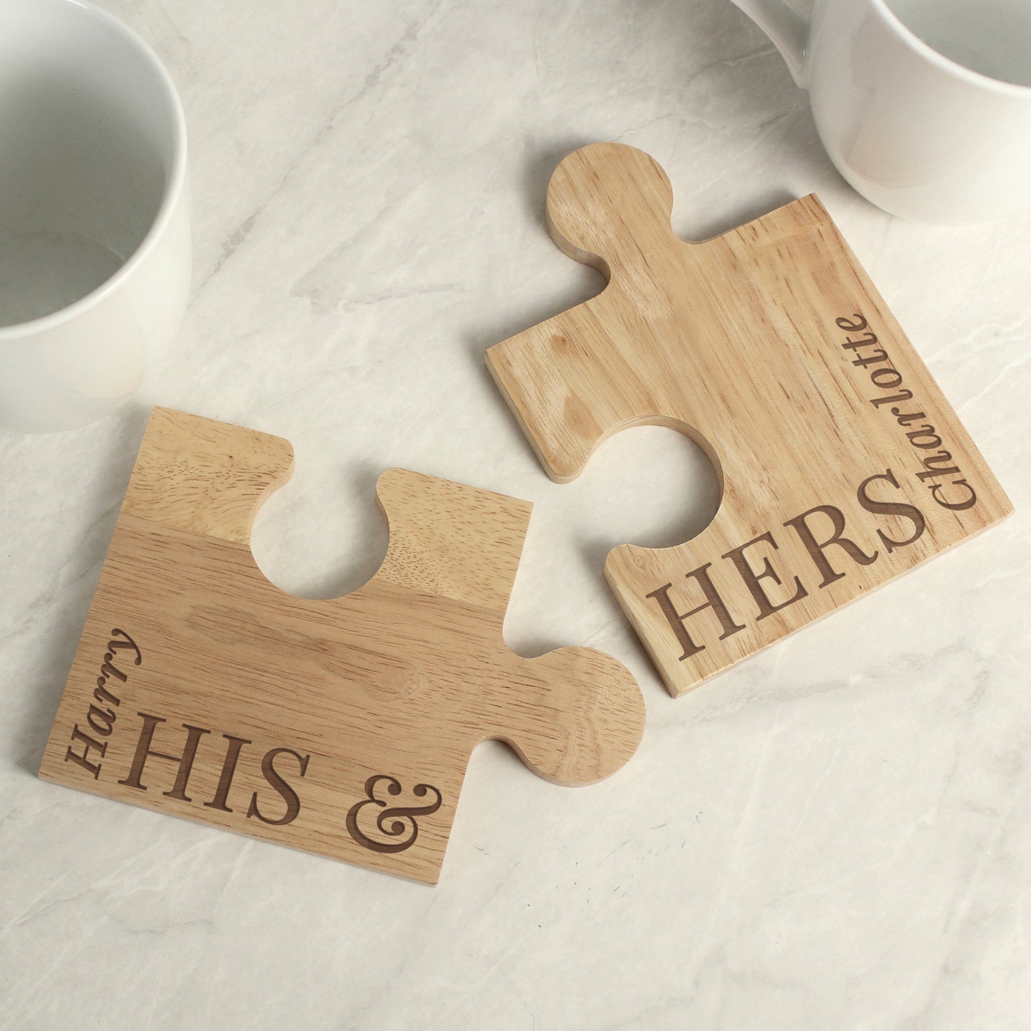 Personalised His & Hers Jigsaw Piece Set - MK&JD Gifts