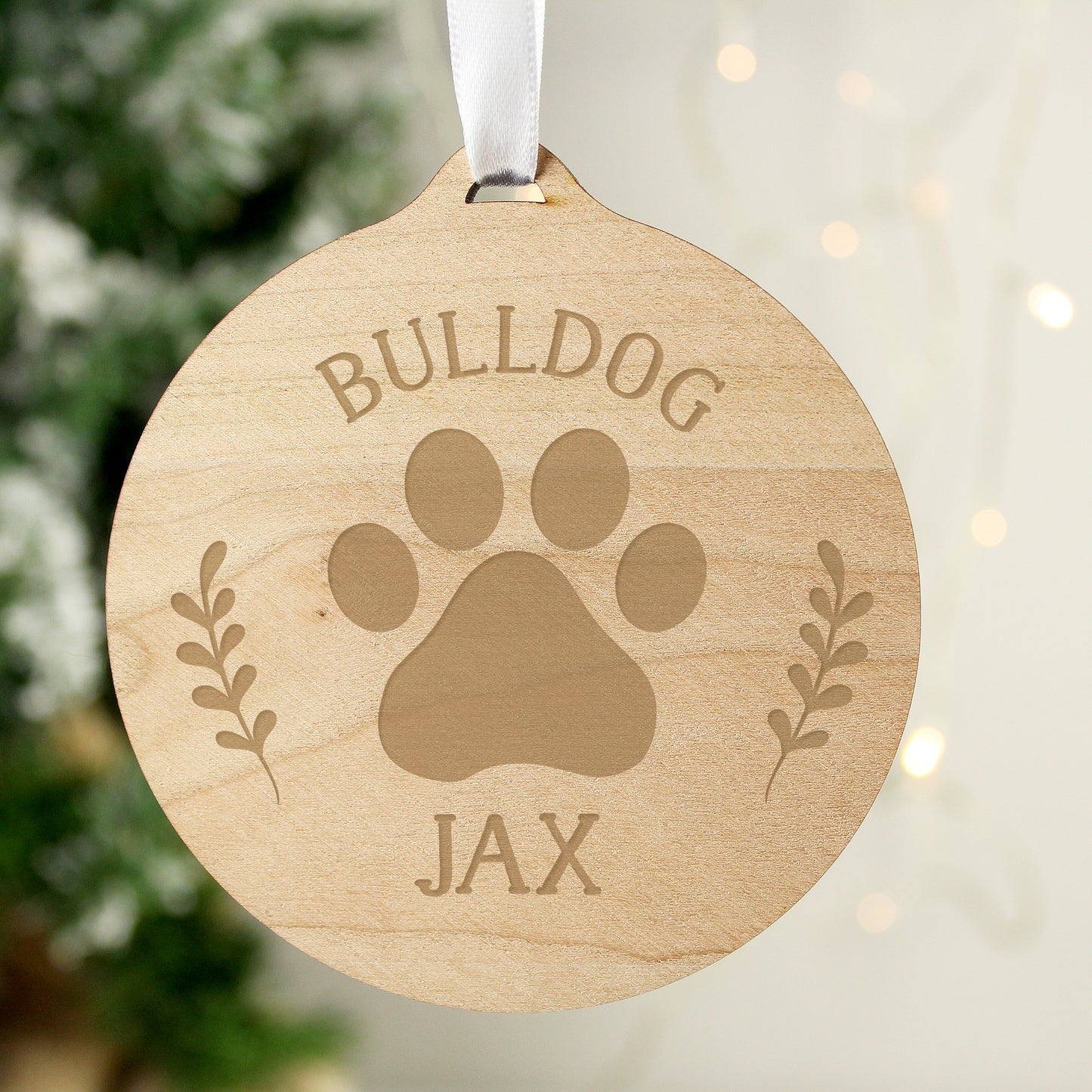 Personalised Dog Breed Round Wooden Bauble - MK&JD Gifts