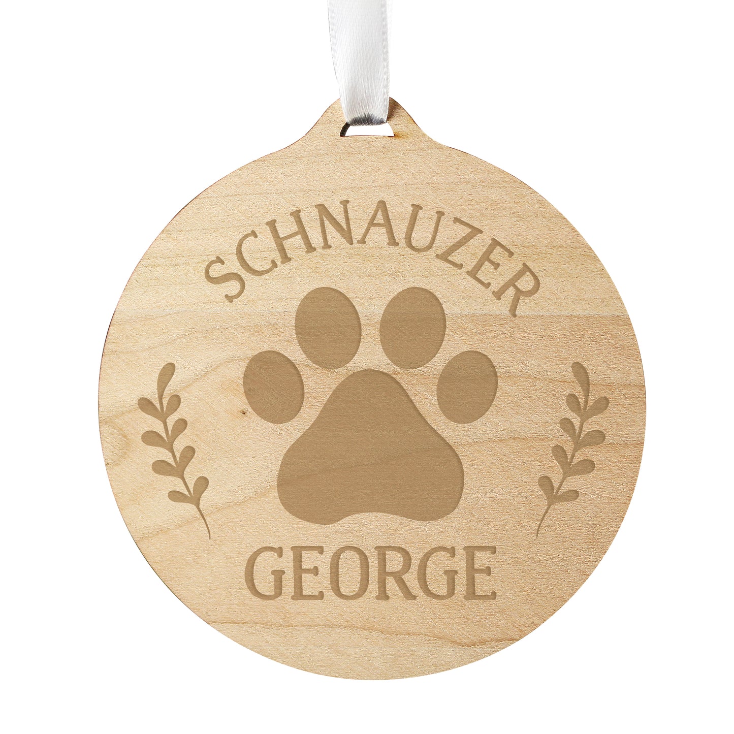 Personalised Dog Breed Round Wooden Bauble - MK&JD Gifts