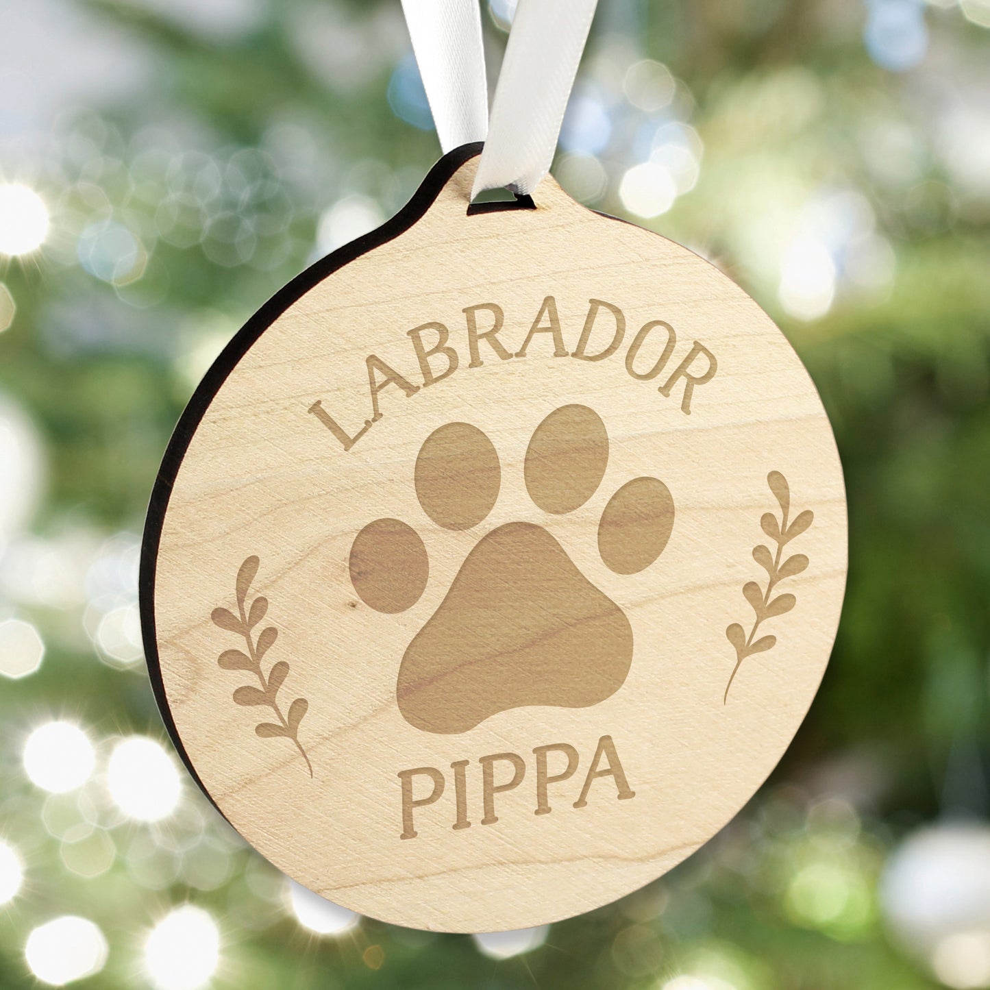 Personalised Dog Breed Round Wooden Bauble - MK&JD Gifts