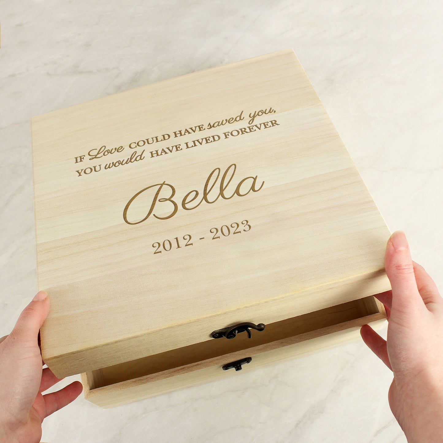 Personalised Pet Memorial Large Wooden Keepsake Box - MK&JD Gifts