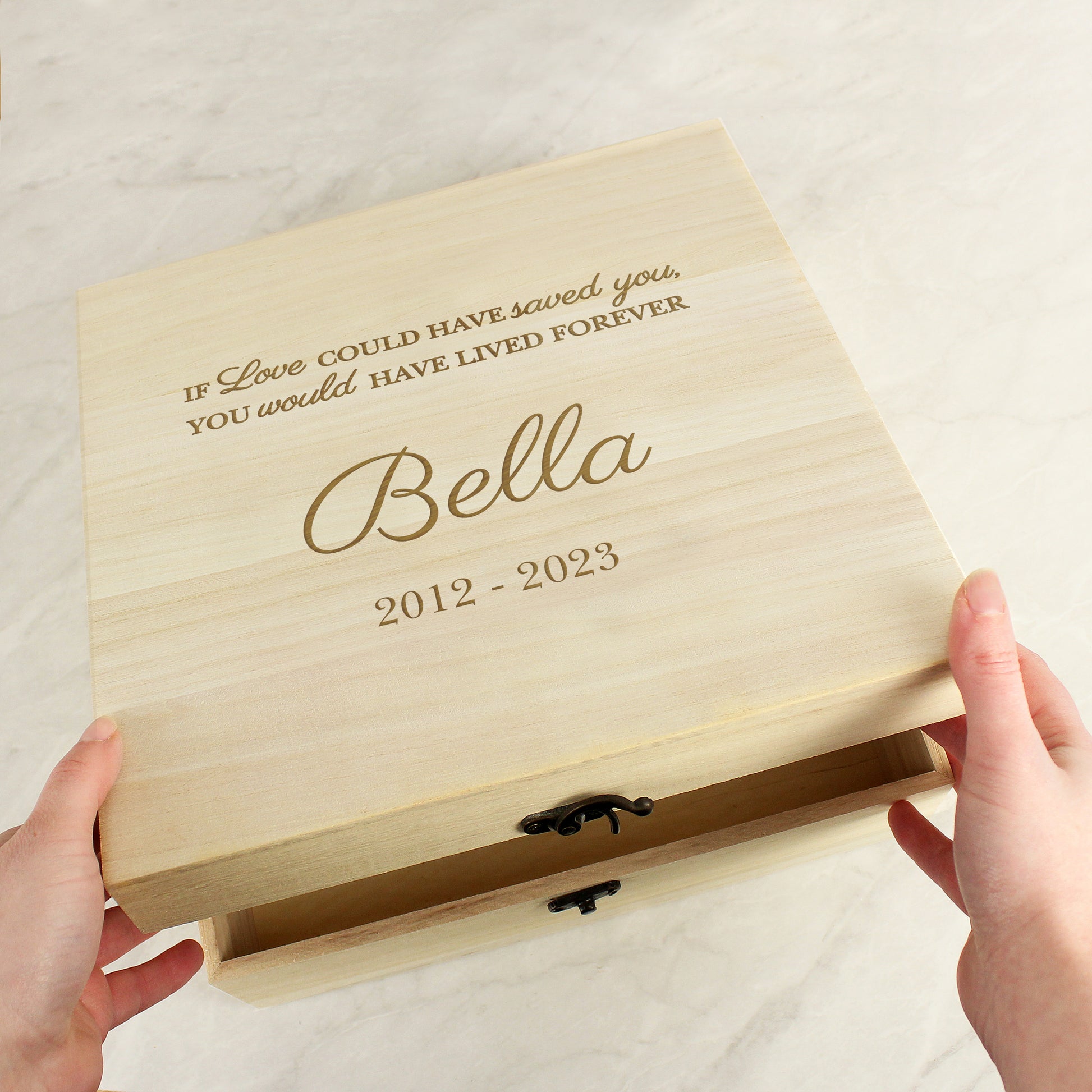 Personalised Pet Memorial Large Wooden Keepsake Box - MK&JD Gifts