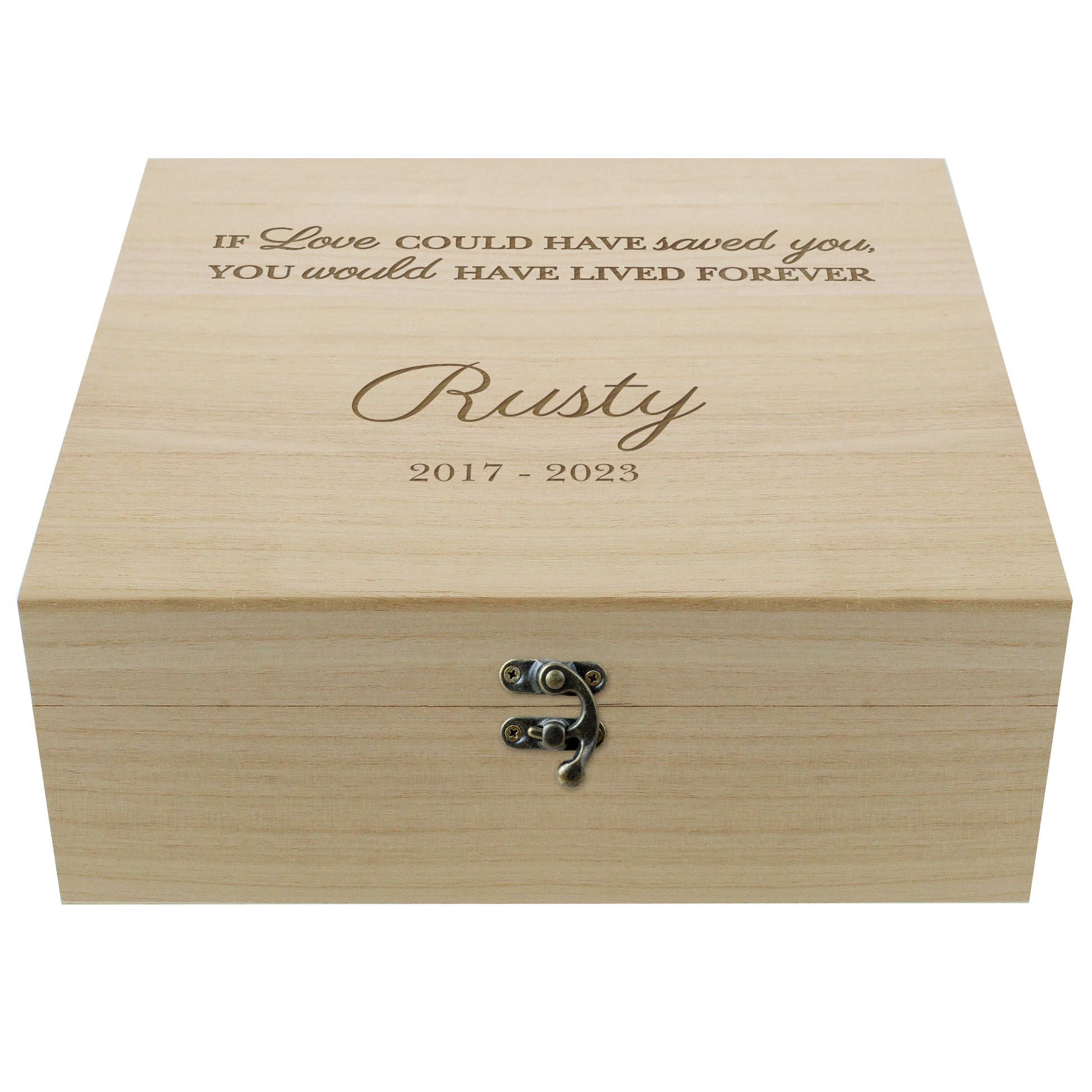 Personalised Pet Memorial Large Wooden Keepsake Box - MK&JD Gifts