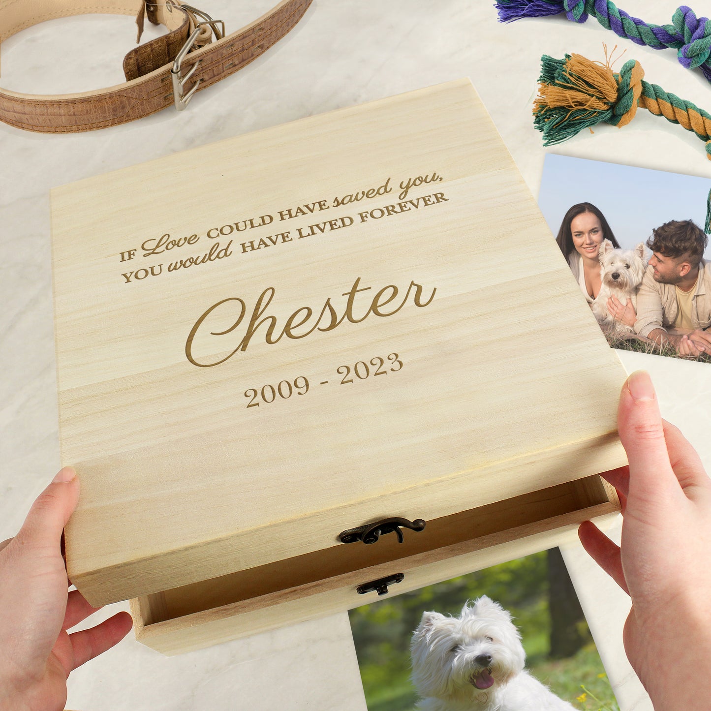 Personalised Pet Memorial Large Wooden Keepsake Box - MK&JD Gifts