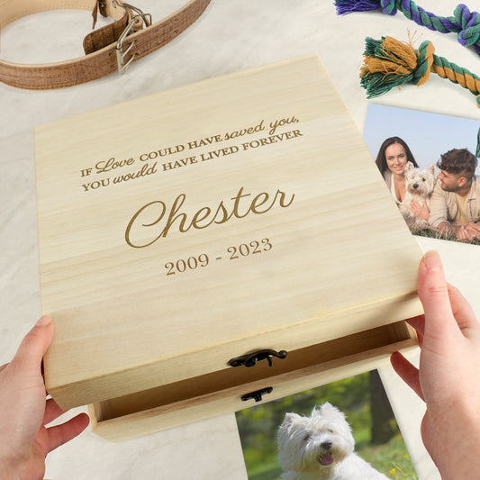 Personalised Pet Memorial Large Wooden Keepsake Box - MK&JD Gifts