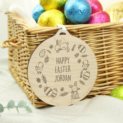 Personalised Happy Easter Wooden Decoration - MK&JD Gifts