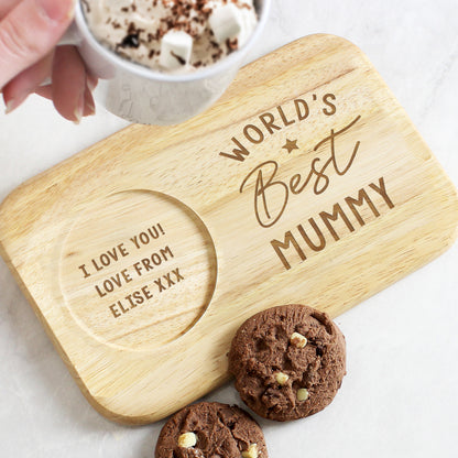 Personalised World's Best Wooden Coaster Tray - MK&JD Gifts