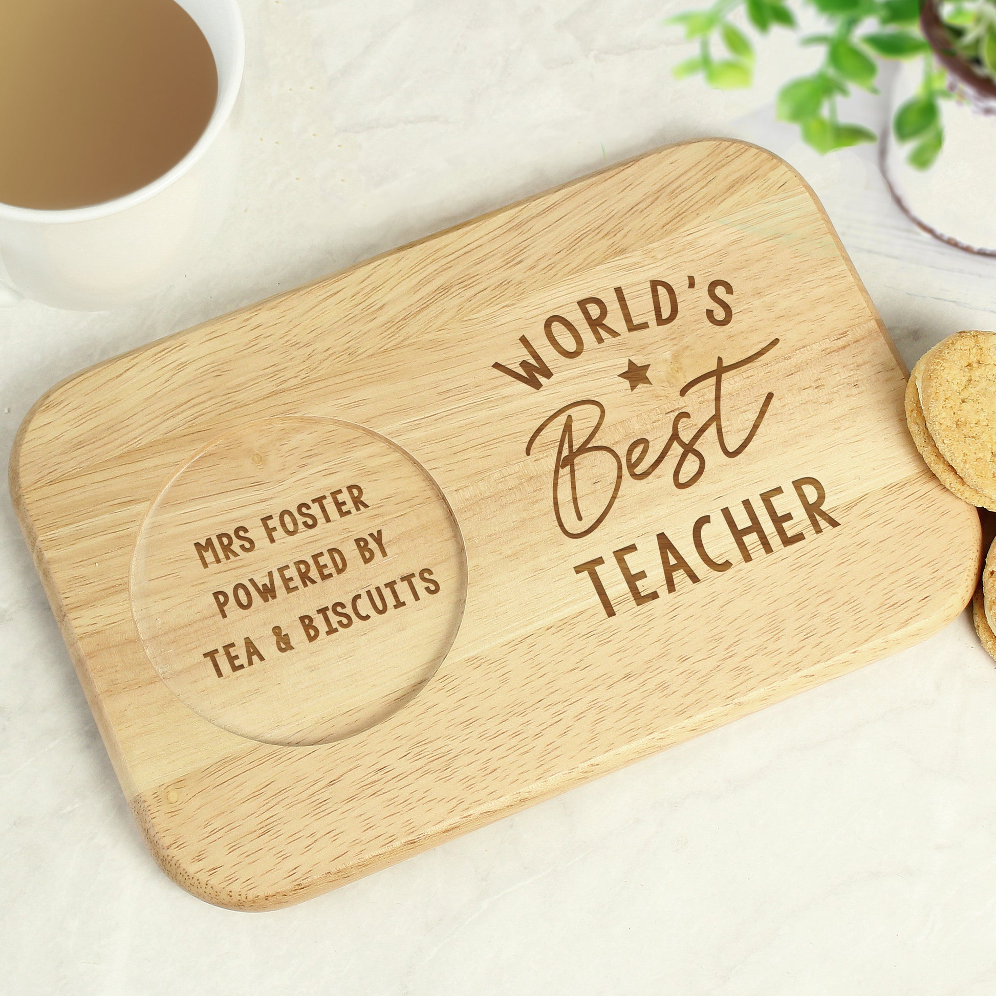 Personalised World's Best Wooden Coaster Tray - MK&JD Gifts