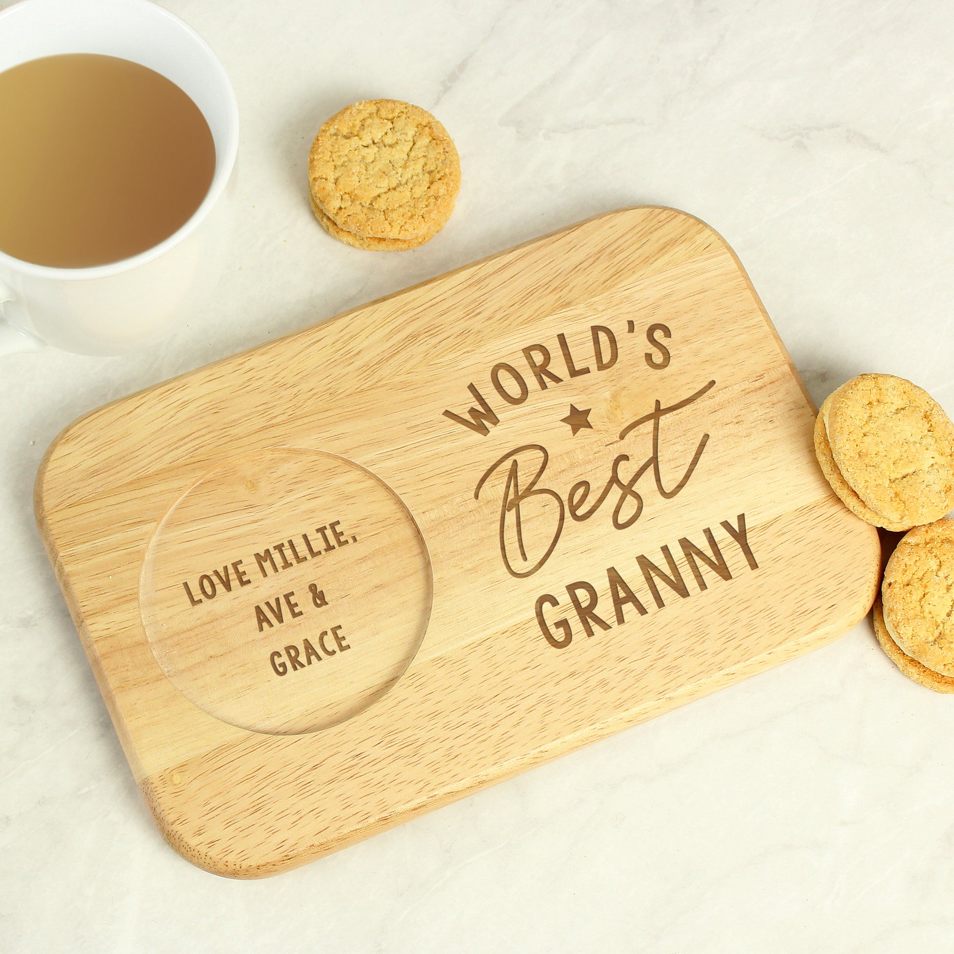 Personalised World's Best Wooden Coaster Tray - MK&JD Gifts