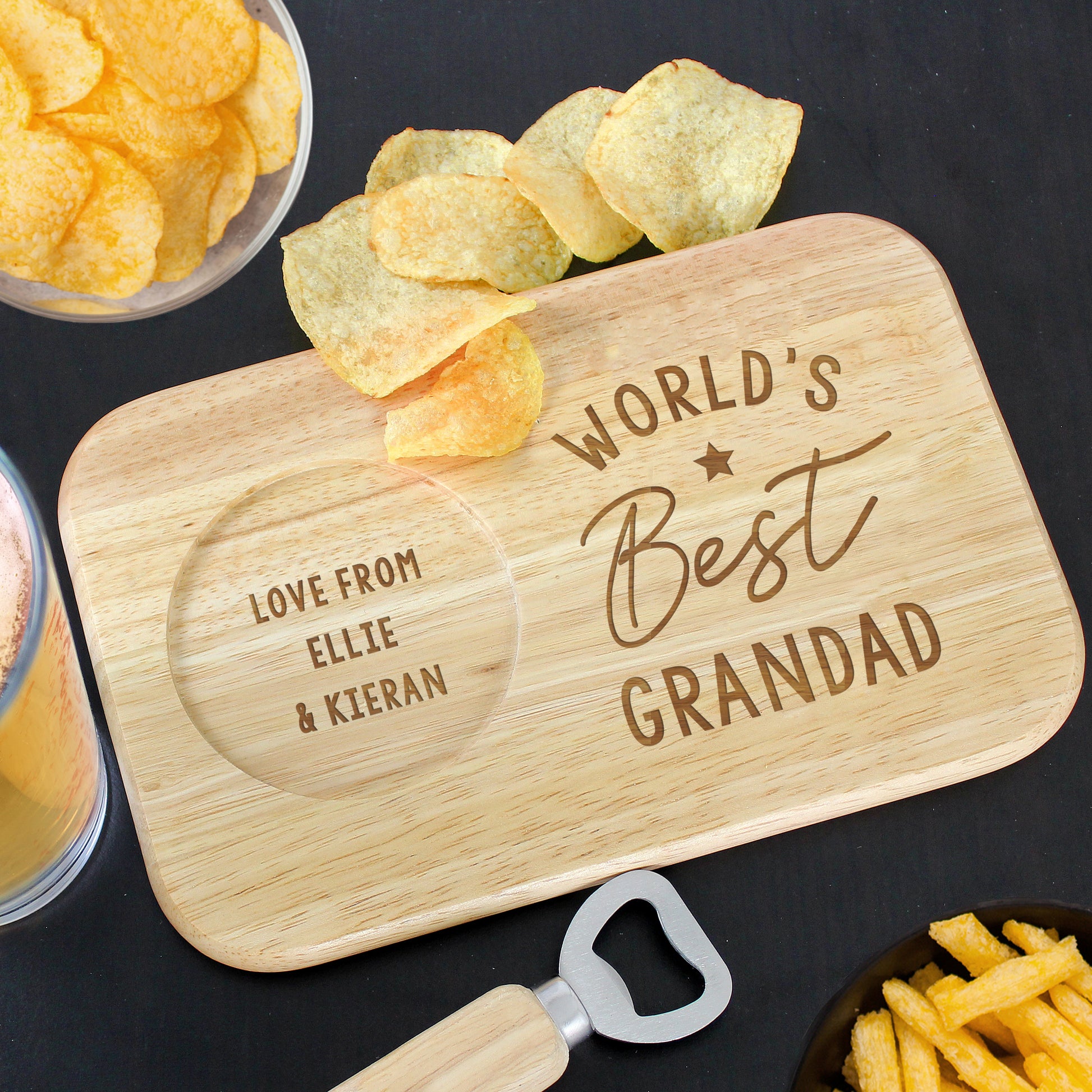 Personalised World's Best Wooden Coaster Tray - MK&JD Gifts