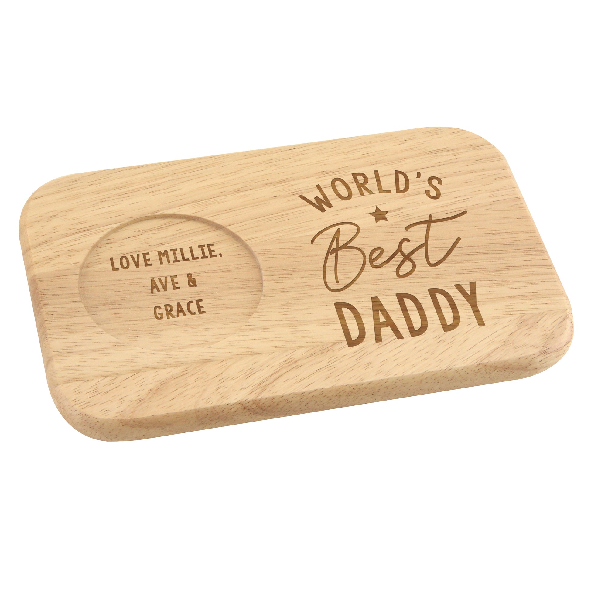 Personalised World's Best Wooden Coaster Tray - MK&JD Gifts