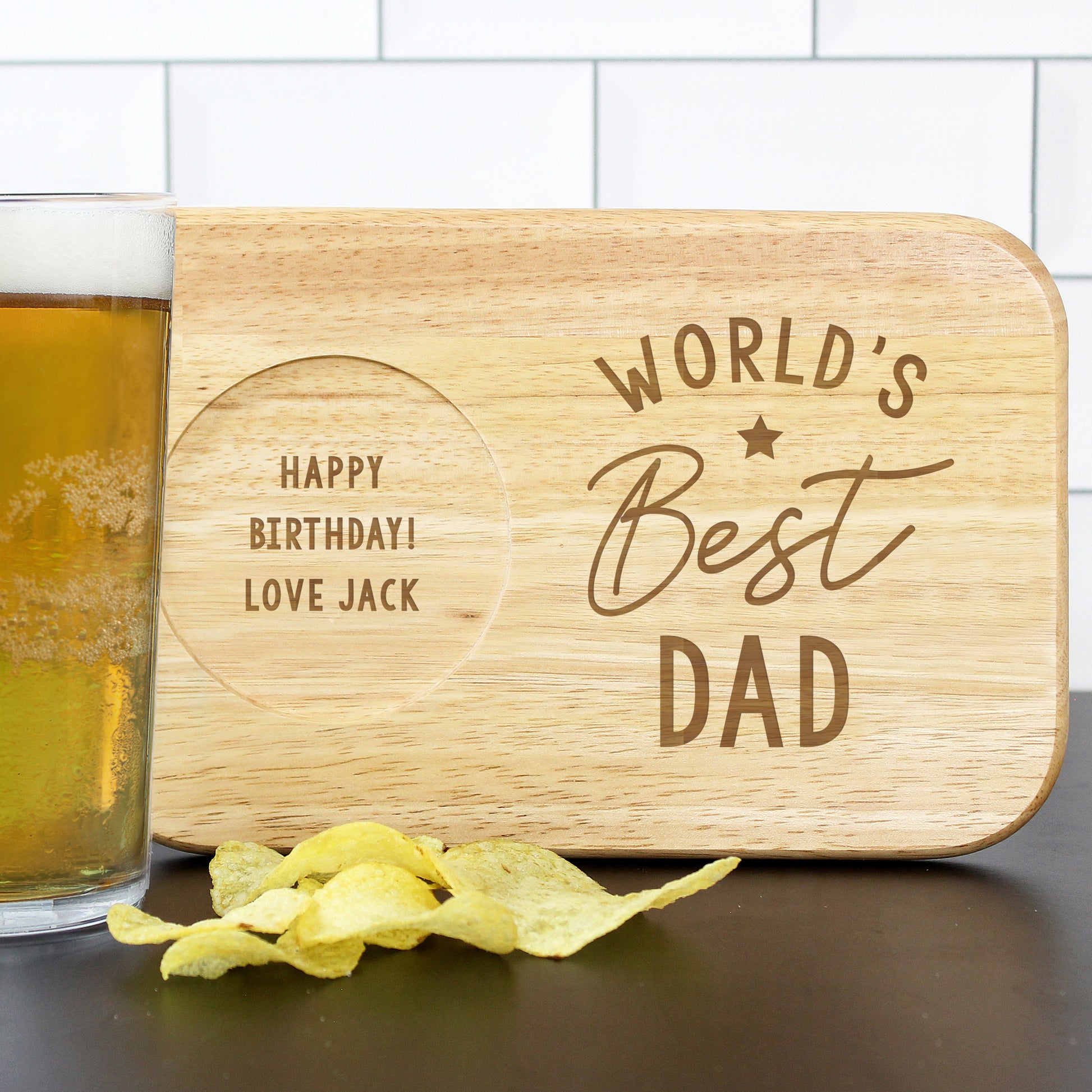 Personalised World's Best Wooden Coaster Tray - MK&JD Gifts