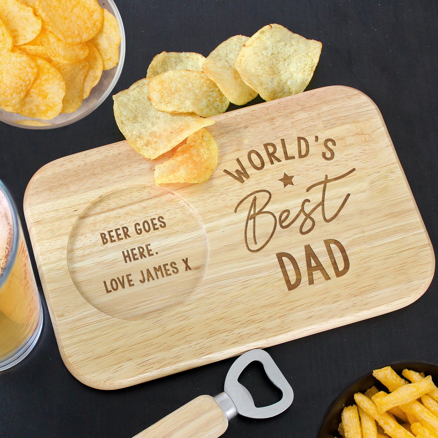 Personalised World's Best Wooden Coaster Tray - MK&JD Gifts