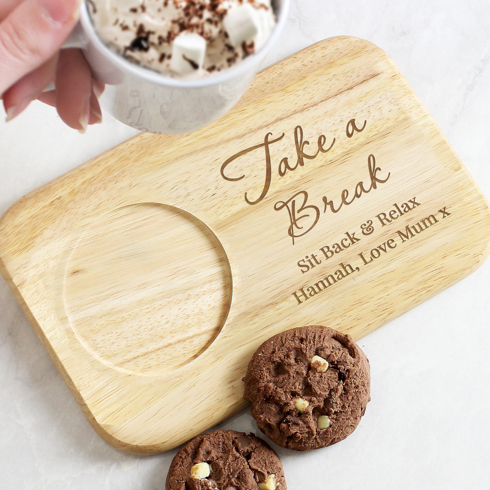 Personalised Free Text Wooden Coaster Tray - MK&JD Gifts