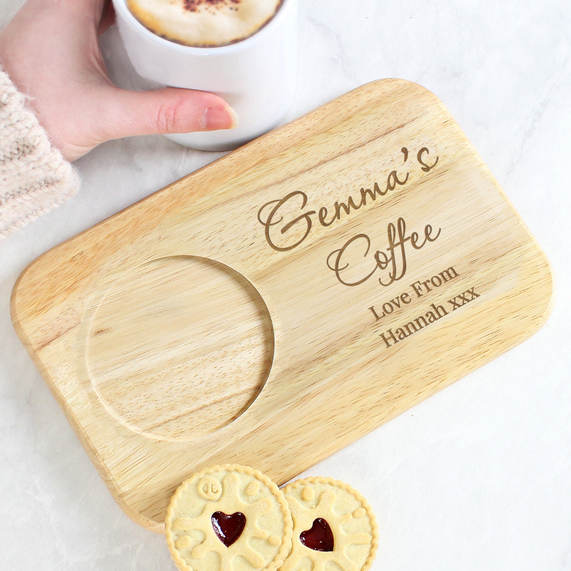 Personalised Free Text Wooden Coaster Tray - MK&JD Gifts