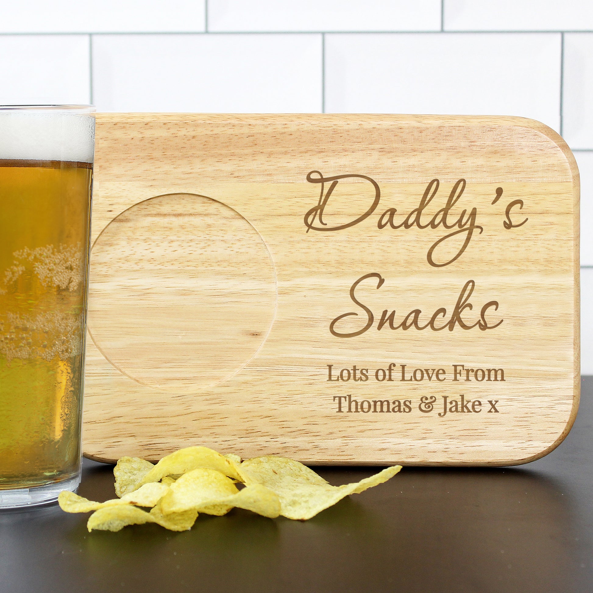 Personalised Free Text Wooden Coaster Tray - MK&JD Gifts