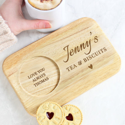 Personalised Heart Design Wooden Coaster Tray - MK&JD Gifts