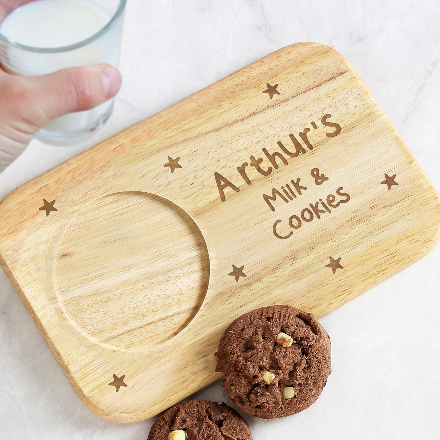 Personalised Stars Wooden Coaster Tray