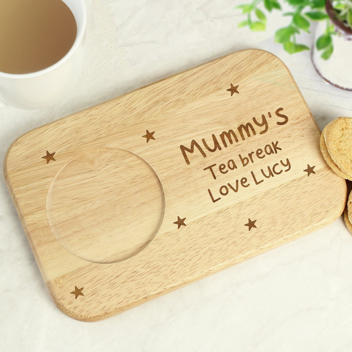 Personalised Stars Wooden Coaster Tray - MK&JD Gifts