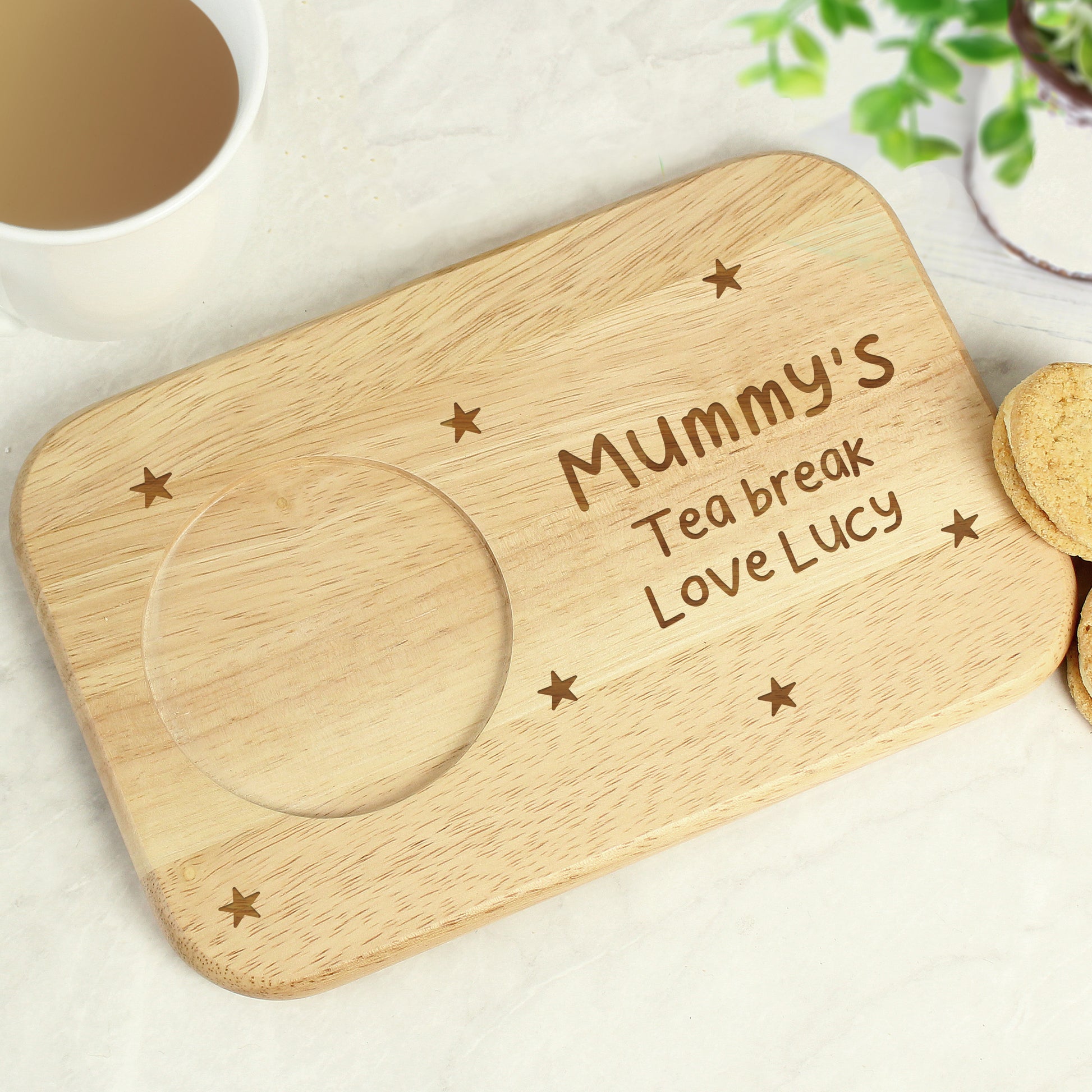 Personalised Stars Wooden Coaster Tray - MK&JD Gifts