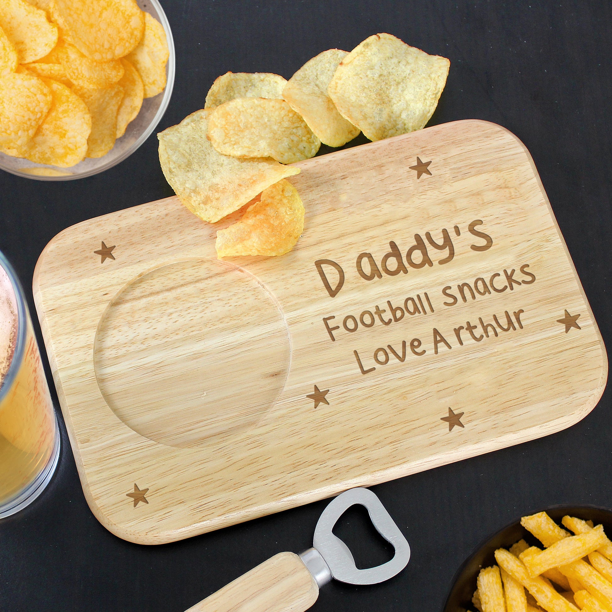 Personalised Stars Wooden Coaster Tray - MK&JD Gifts