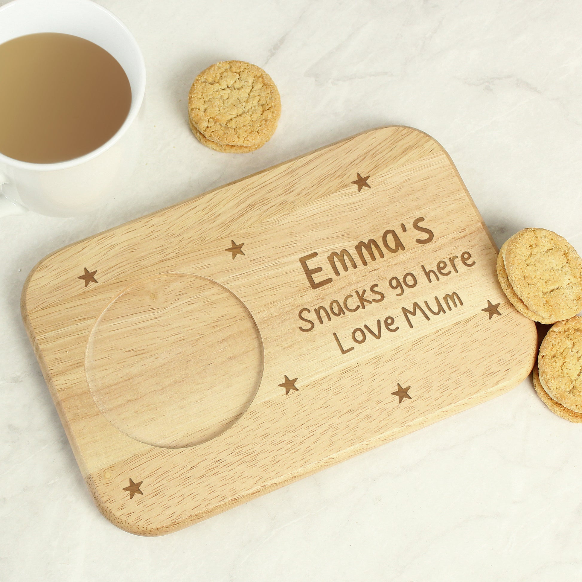 Personalised Stars Wooden Coaster Tray - MK&JD Gifts
