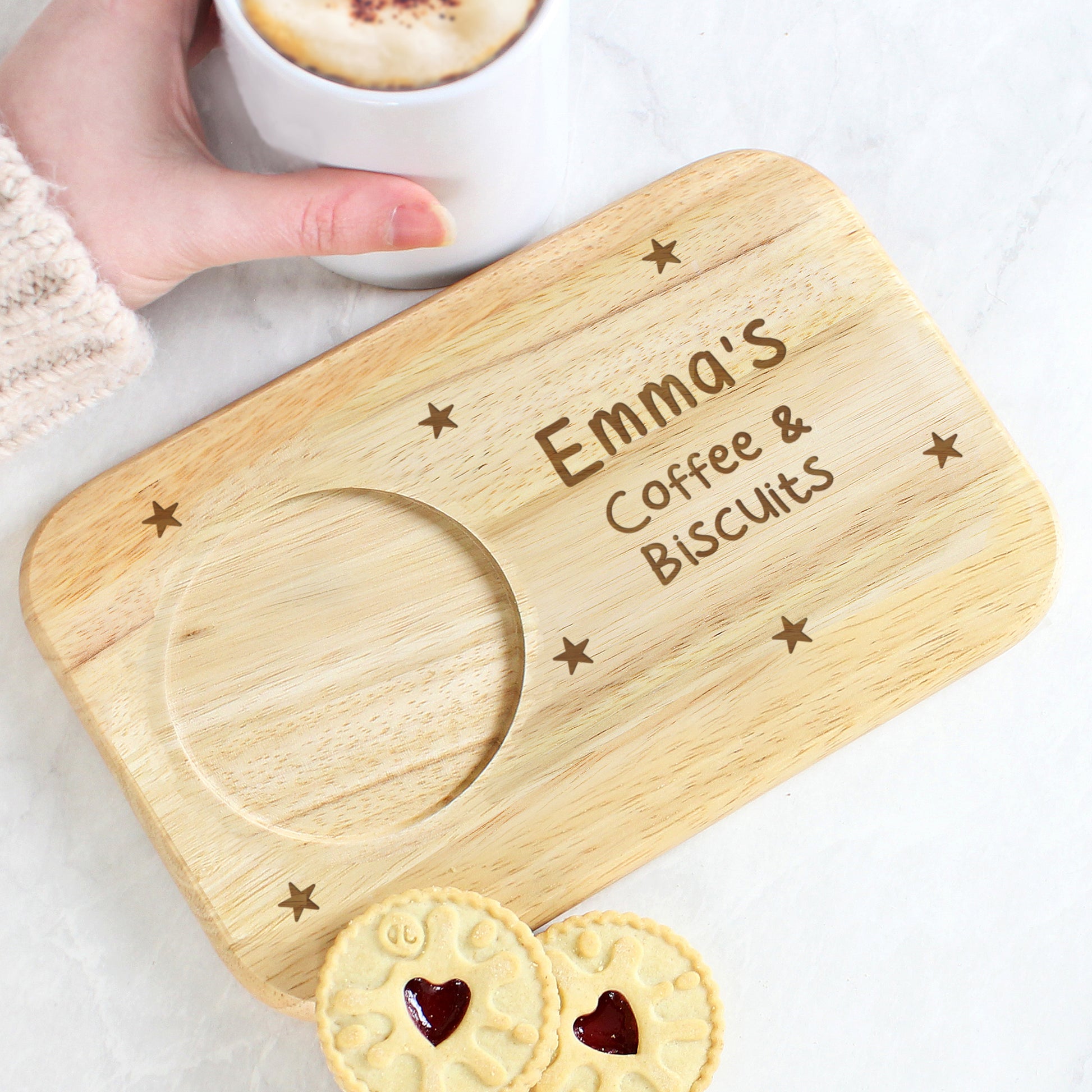 Personalised Stars Wooden Coaster Tray - MK&JD Gifts