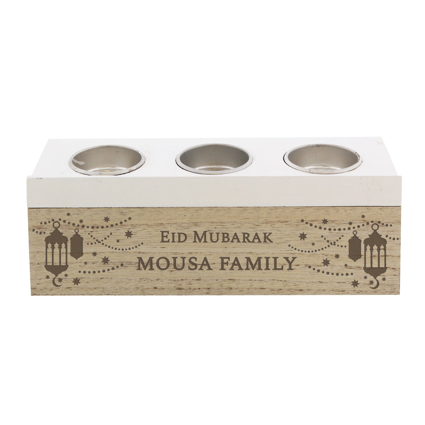 Personalised Eid and Ramadan Triple Tea Light Box - MK&JD Gifts