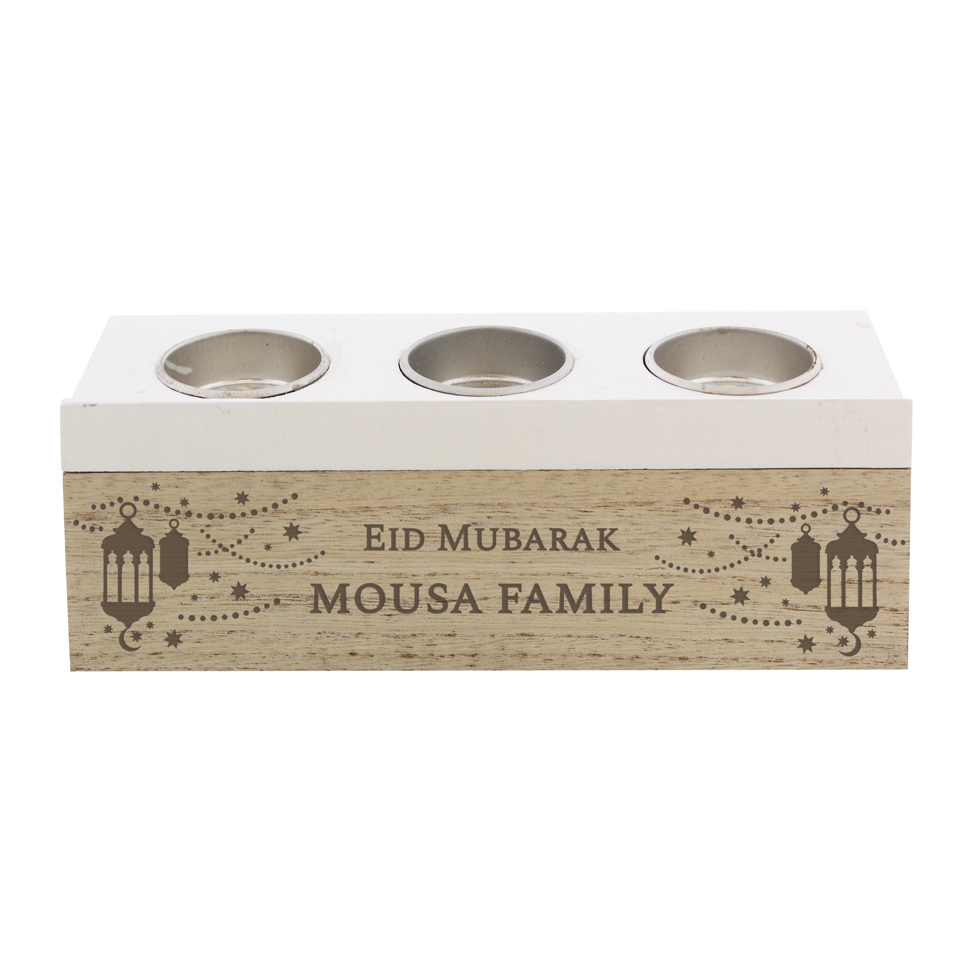 Personalised Eid and Ramadan Triple Tea Light Box - MK&JD Gifts
