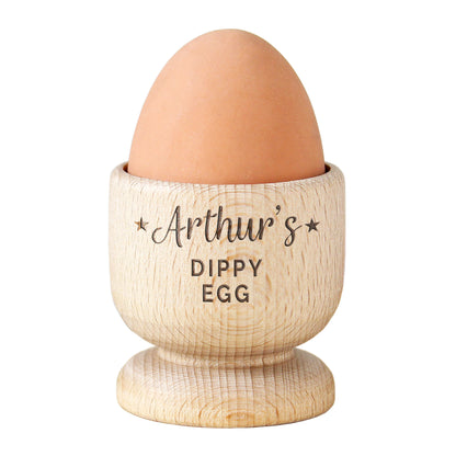 Personalised Stars Wooden Egg Cup - MK&JD Gifts