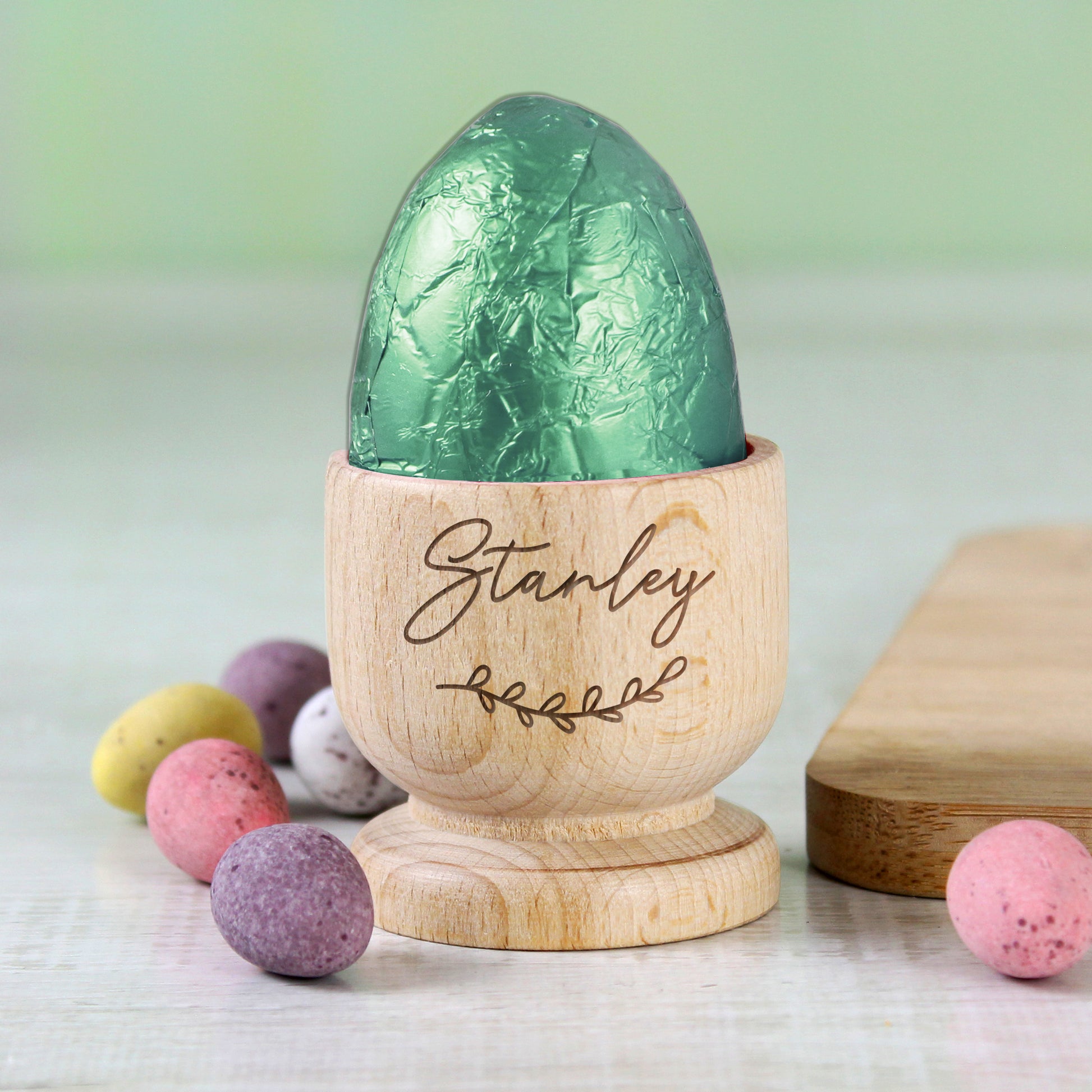 Personalised Name Wooden Egg Cup - MK&JD Gifts
