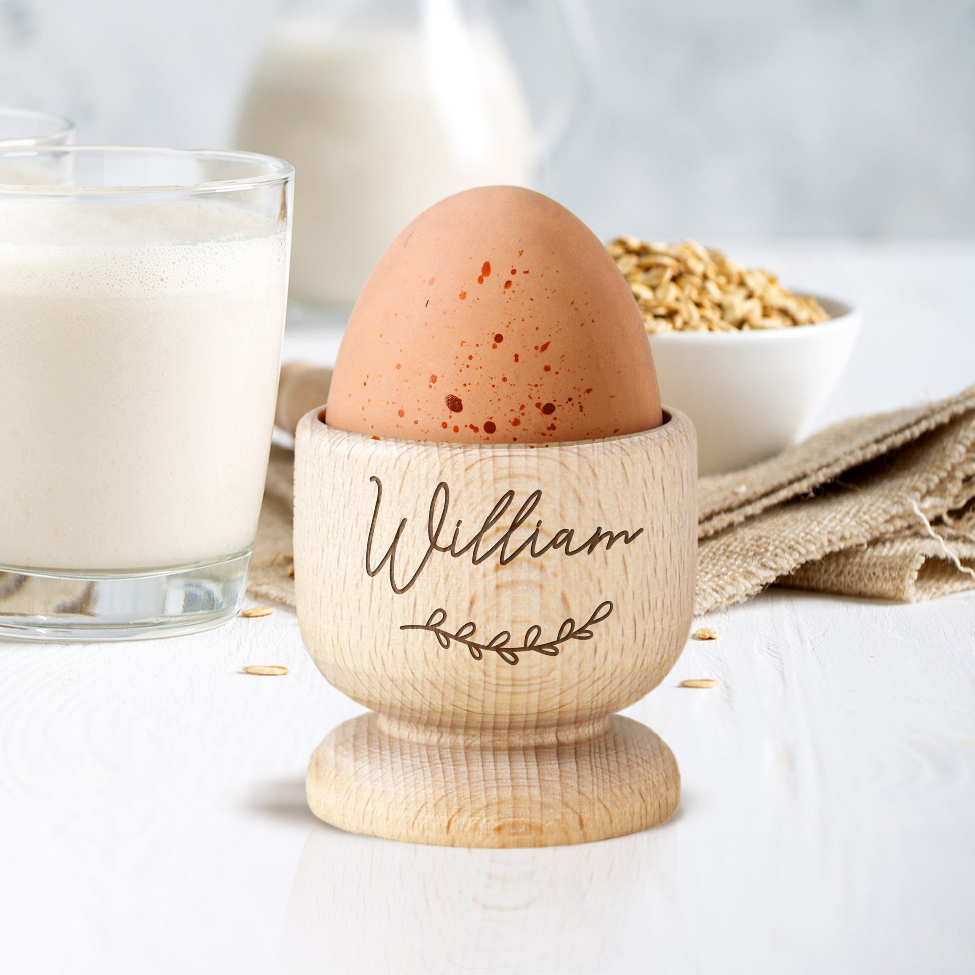 Personalised Name Wooden Egg Cup - MK&JD Gifts