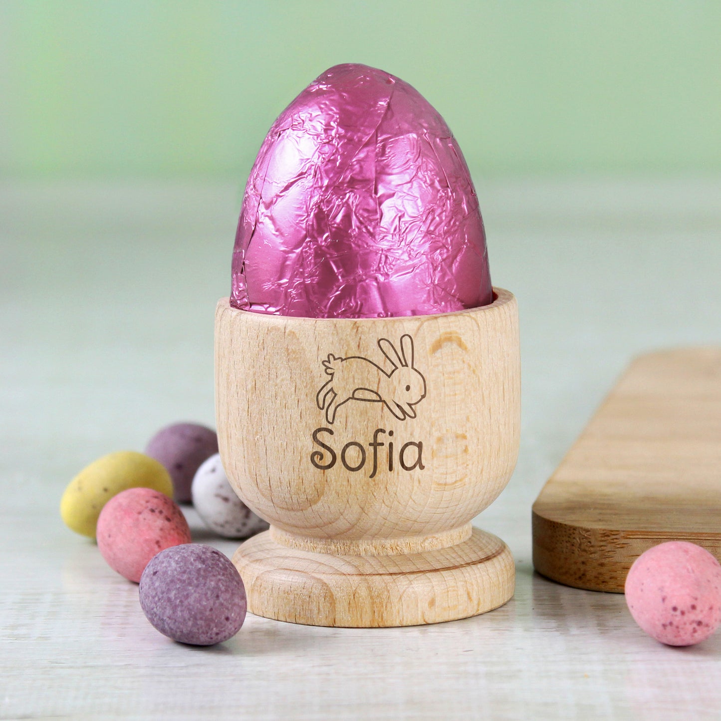 Personalised Bunny Wooden Egg Cup - MK&JD Gifts