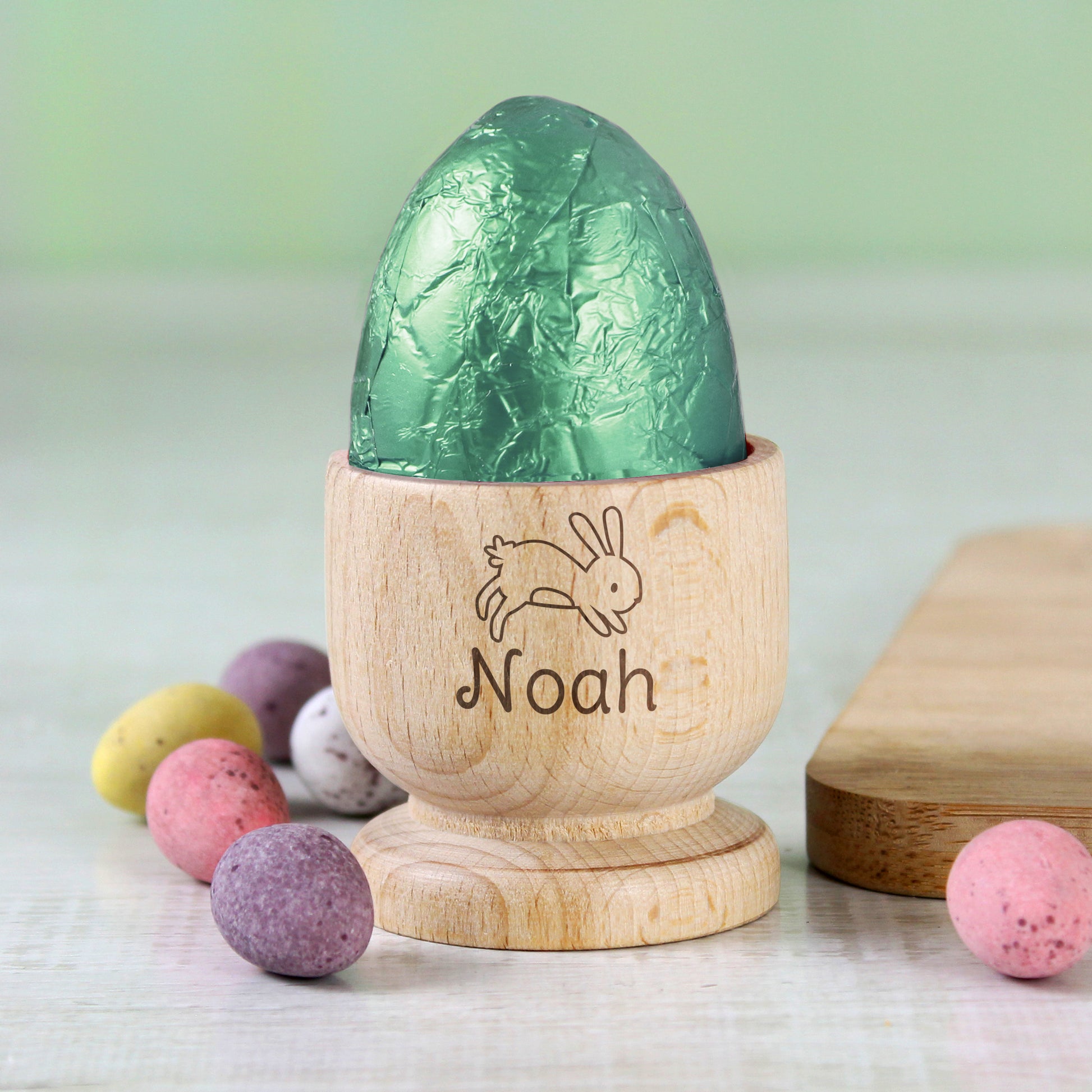Personalised Bunny Wooden Egg Cup - MK&JD Gifts