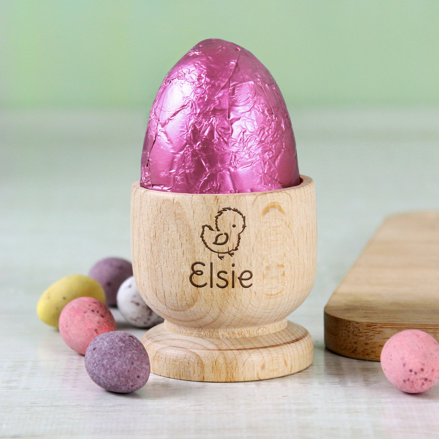Personalised Chick Wooden Egg Cup - MK&JD Gifts