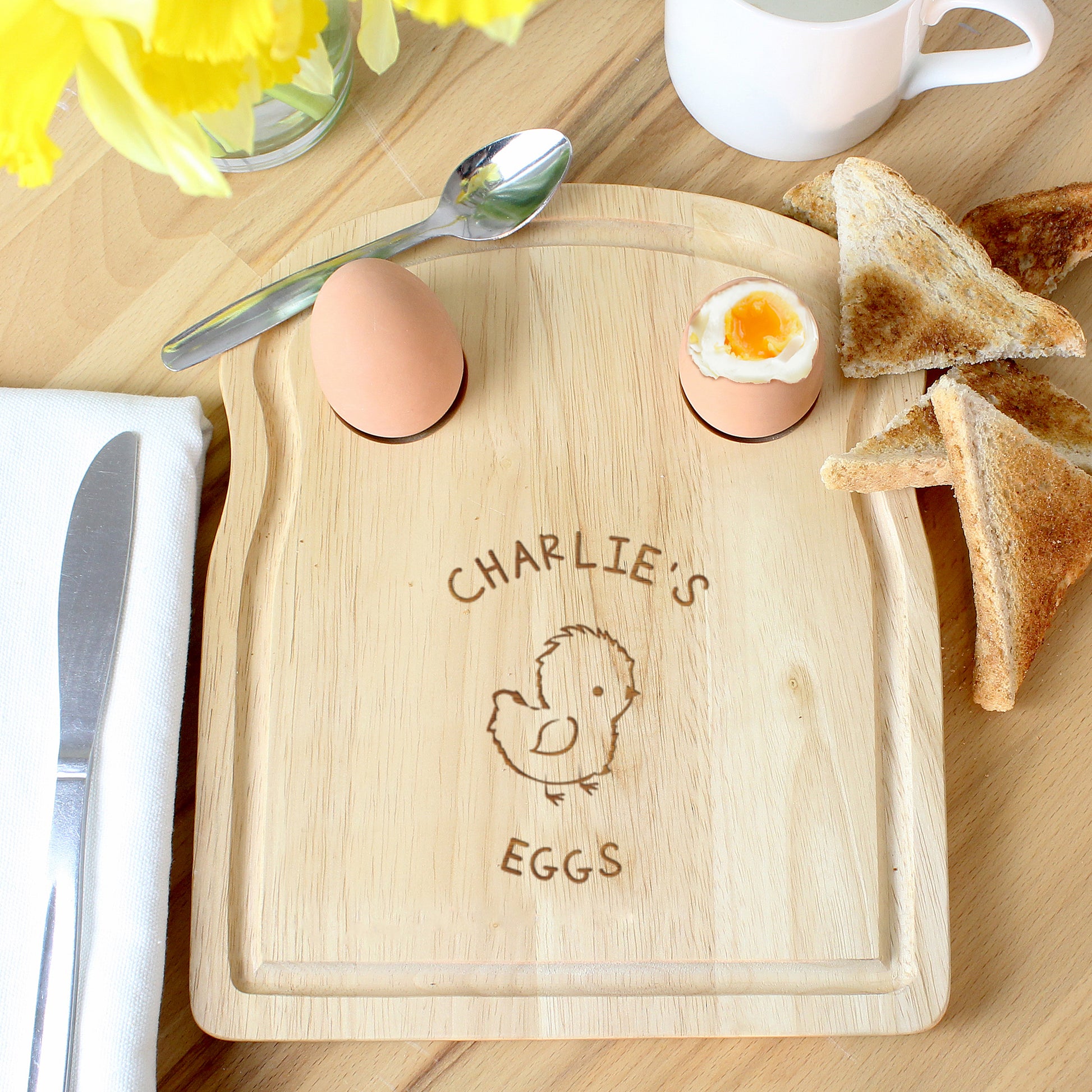 Personalised Chick Egg & Toast Board - MK&JD Gifts