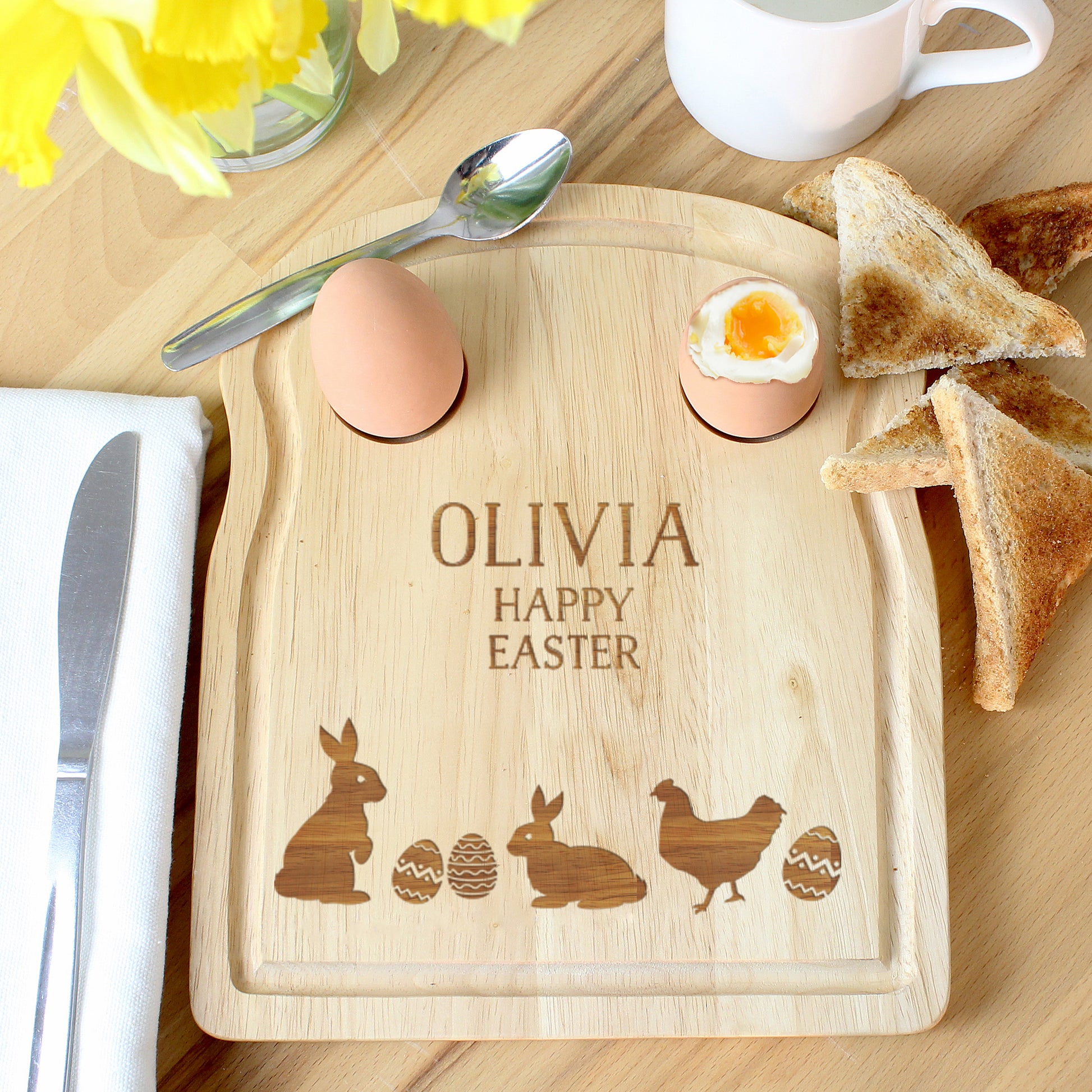 Personalised Spring Egg & Toast Board - MK&JD Gifts