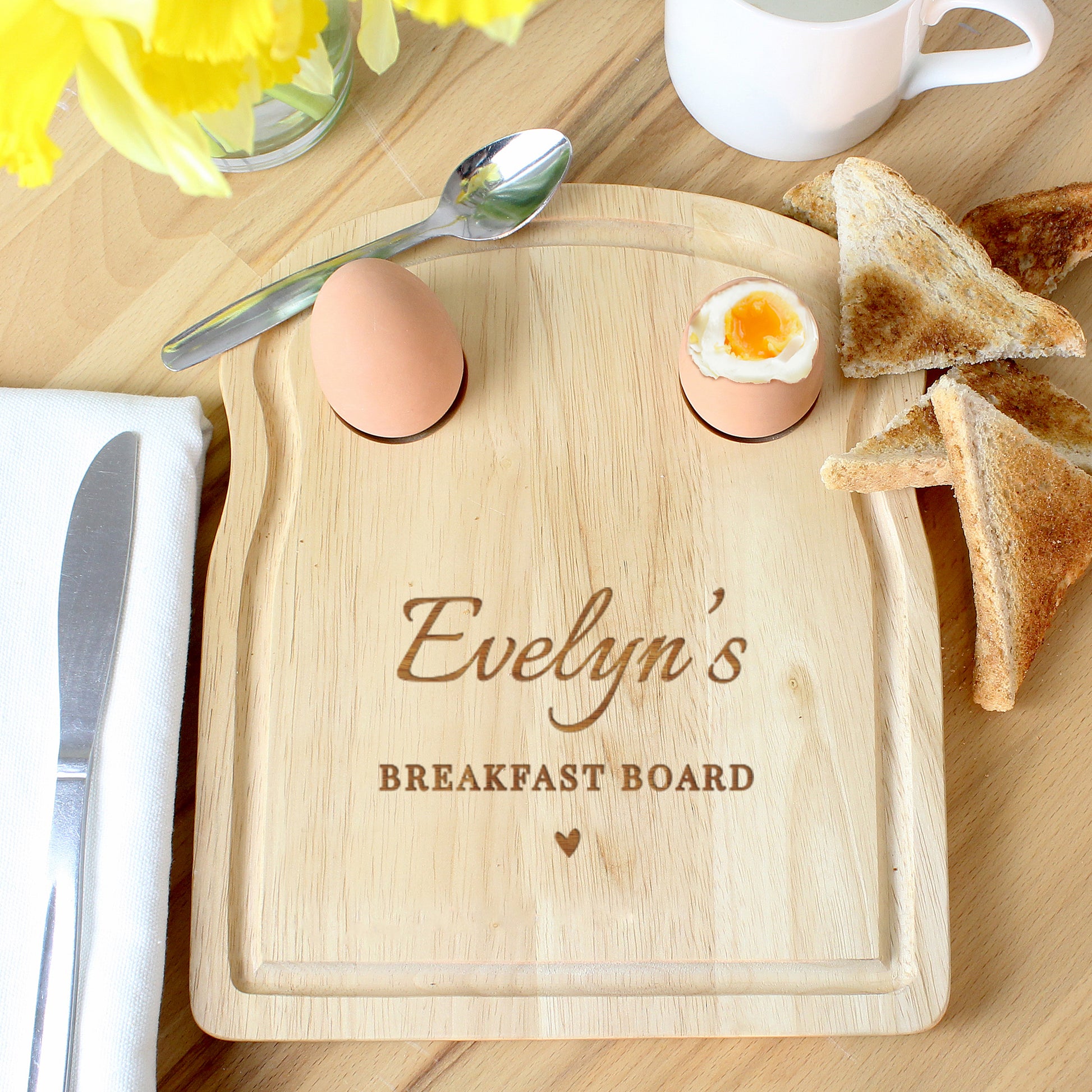 Personalised Heart Egg & Toast Board - MK&JD Gifts